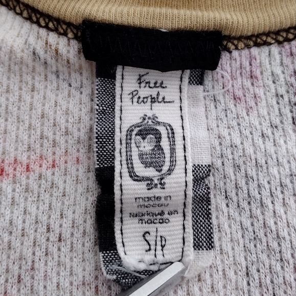 Free People Boho Y2K Floral Waffle Knit Tunic Top Size S - Picture 11 of 14